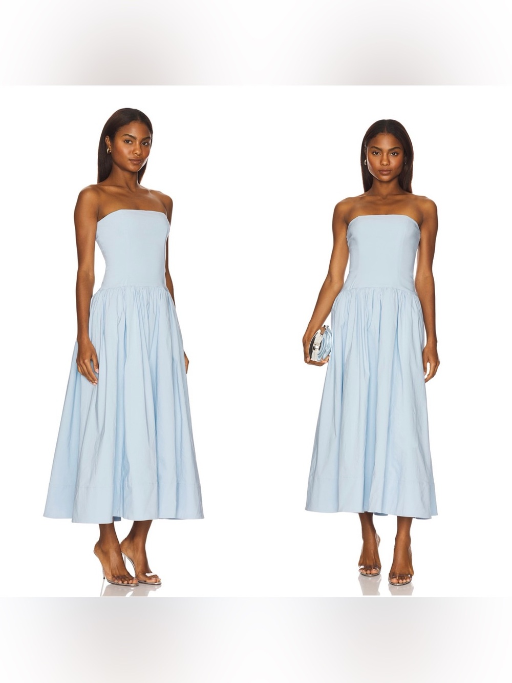 NWT Camila Coelho Tomasia Midi Dress in Chalk Blue